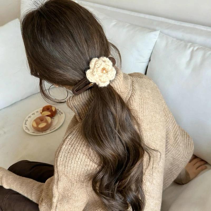 Statement Samt Blume Haarspange Haarnadeln Koreanisch Hinterkopf Haarspangen Haarklammer Haargriff für Frauen Haarschmuck Ornament