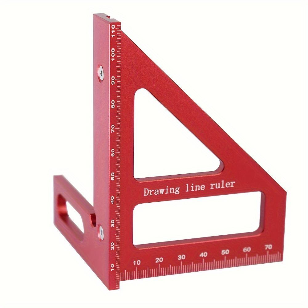 Precision Aluminum Alloy Woodworking Square - 45/90 Degree Angle Measuring Triangle Ruler - Upgraded Hole Scriber Marking Gauge