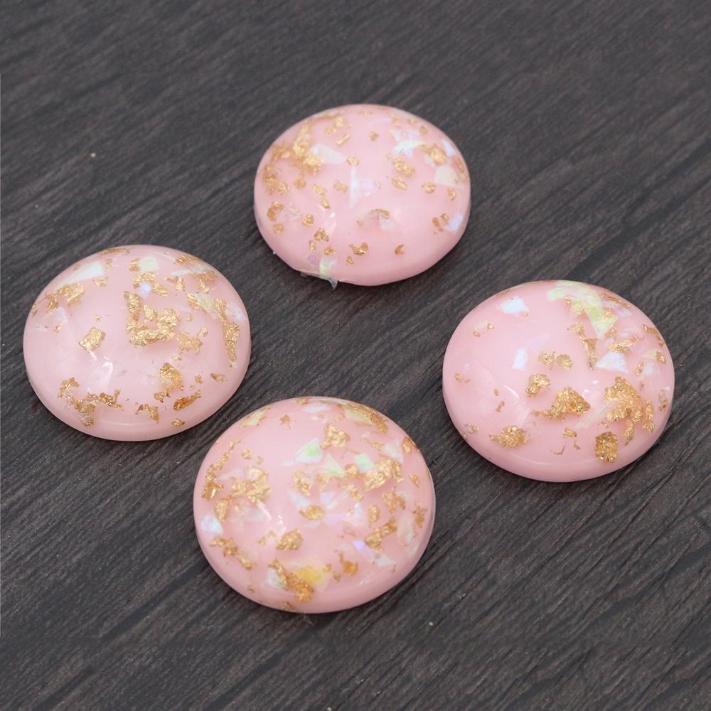 20mm 10 Stück/Los Neue Mode Mixfarbe Eingearbeitete Metallfolie Flache Rückseite Harz Cabochons Cameo