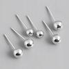 Silver Stud Earring Ball 3mm 4mm 5mm Classic Stud Silver 925