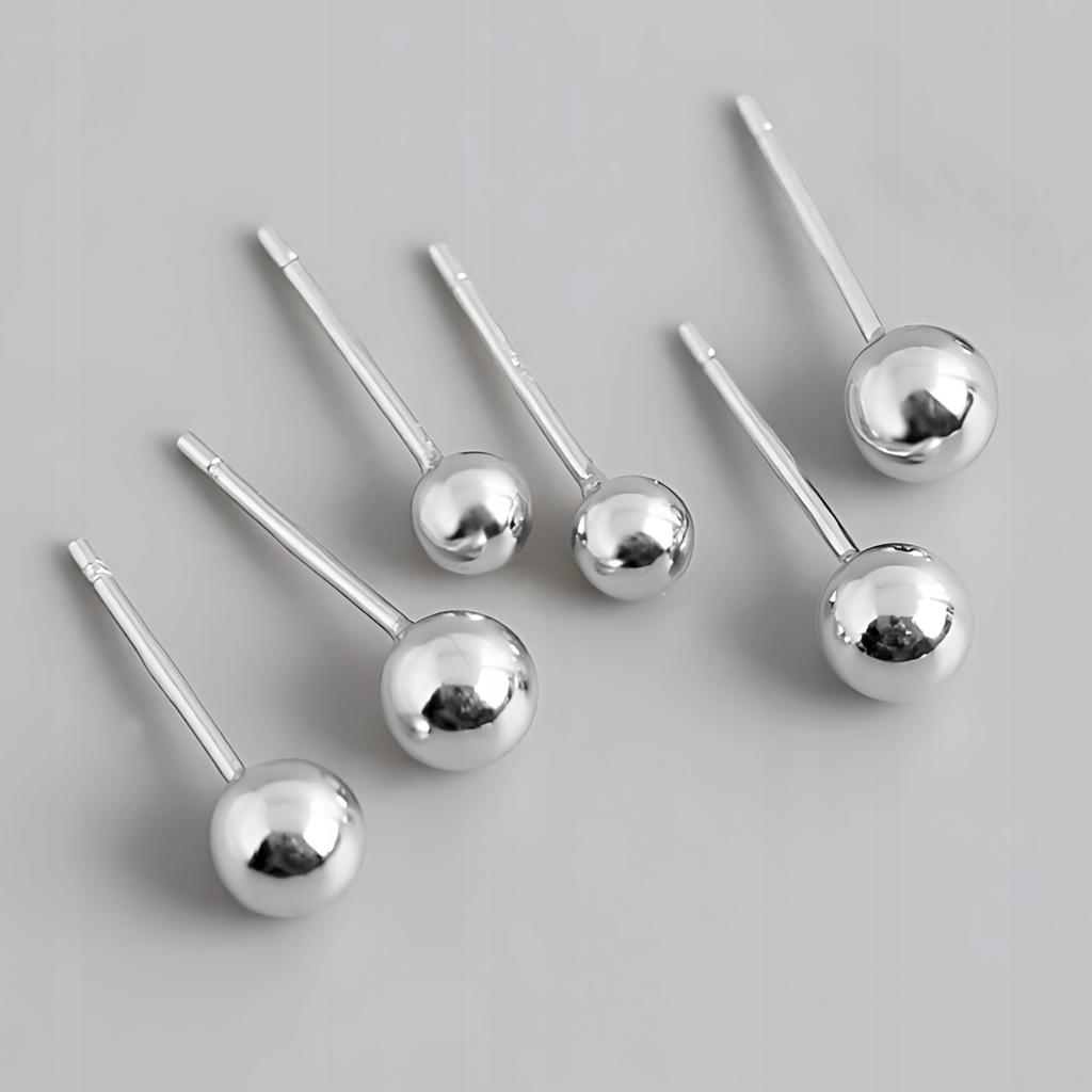 Silver Stud Earring Ball 3mm 4mm 5mm Classic Stud Silver 925