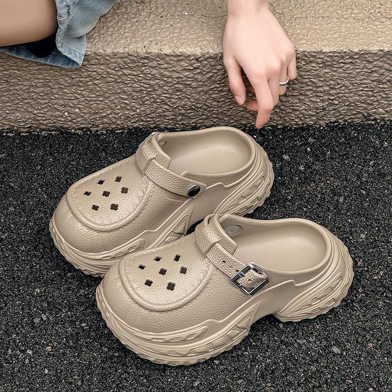 

Hole shoes women s summer trend outer wear platform beach sandals sports fashion outdoor non-slip slippers 39-40 света кофе