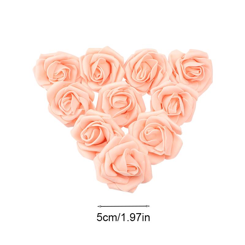 20/50Pcs 5cm Foam Rose Head Artificial Teddy Bear Roses Flower Handmade DIY Gift Decoration Wedding Party Christmas Home Decor