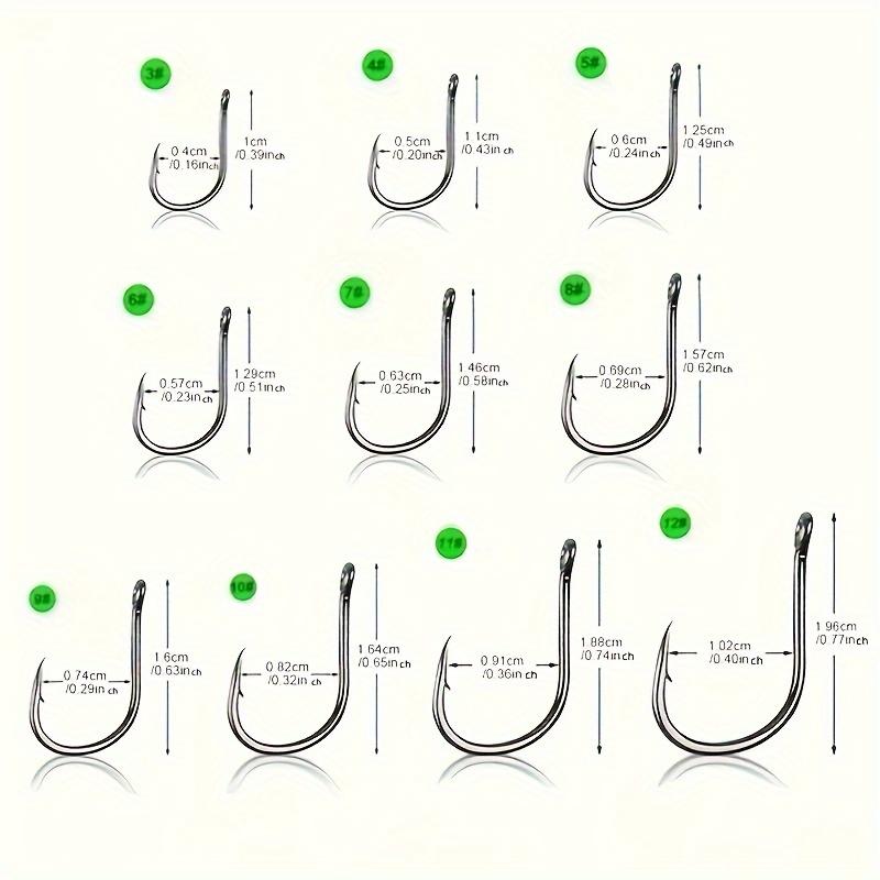 100pcs Fishing Hooks Set High Carbon Steel Sharp Barbed Fishhooks Rock Fishing Gear Tackle Accessories for Saltwater