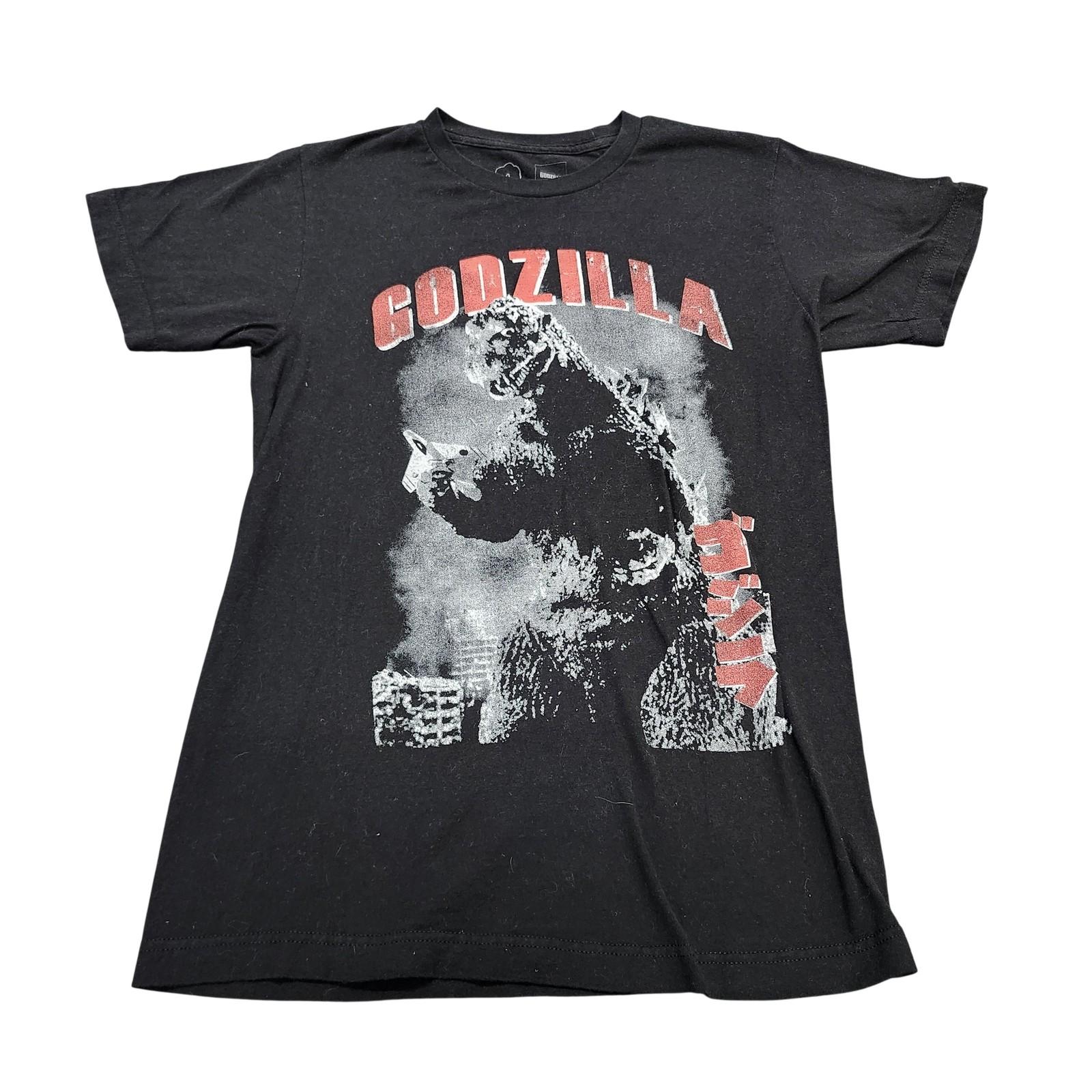Godzilla Shirt Mens Small Black Graphic Tee Movie Kaiju Tagless Crew Neck Unisex T-Shirt S