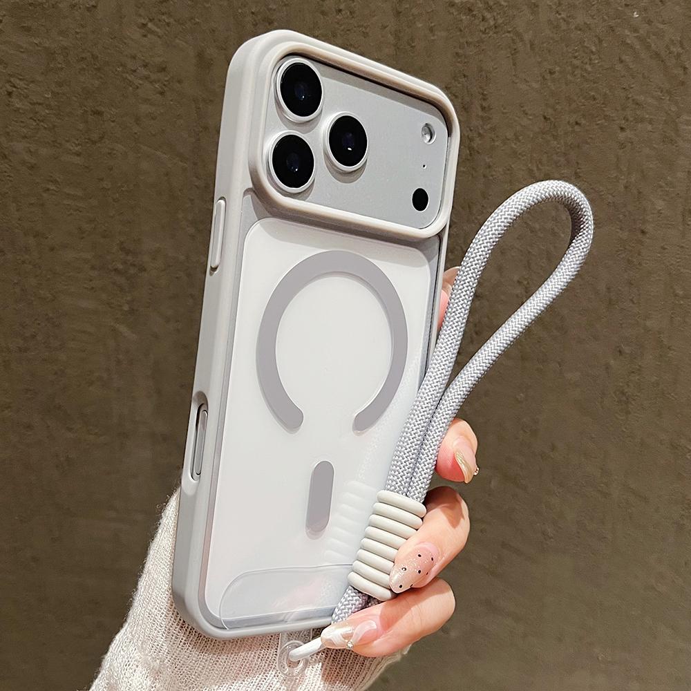 Luxury With Lanyard Clear Phone Case For 17 16 15 14 13 12 11 Pro Max 16 Plus 16E 17 Air Magnetic Bumper Back Cases Cover