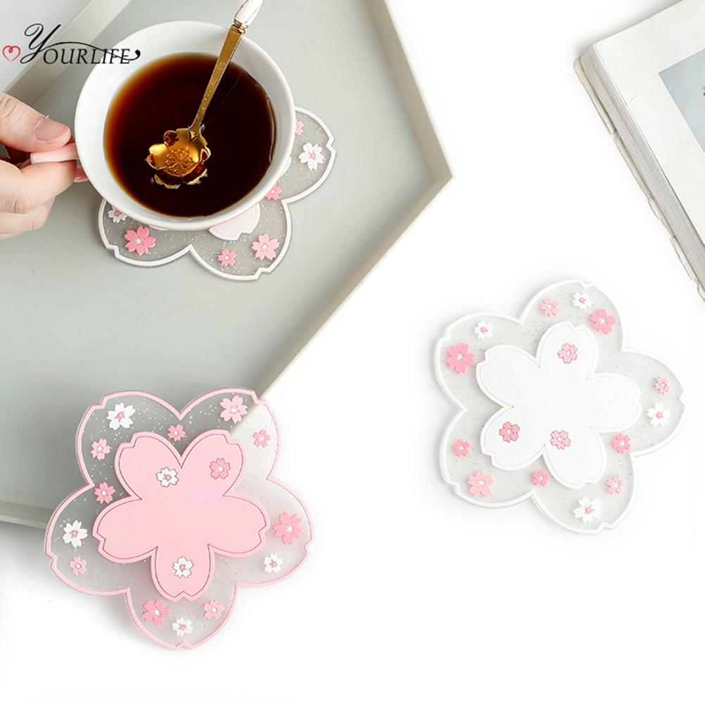 Cherry Blossom Heat Insulation Table Mat Family Office Anti-Skid Tea Cup Mat
