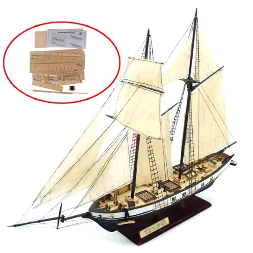 Ancient Sailboat Boat Assembly Toy Home Decoration Wooden Sailing Boat Children Gift