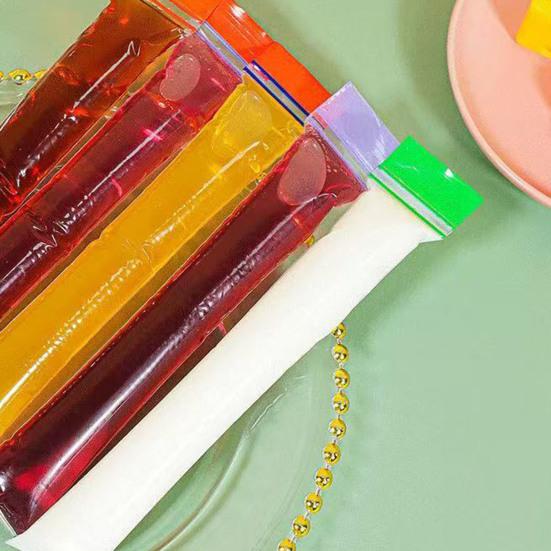 100Pcs Disposable Ice Pop Mold Bag DIY Ice Cream Pops Fruit Juice Smoothies Yogurt Mold Bag BPA Free Freezer Tubes with Zip Seal