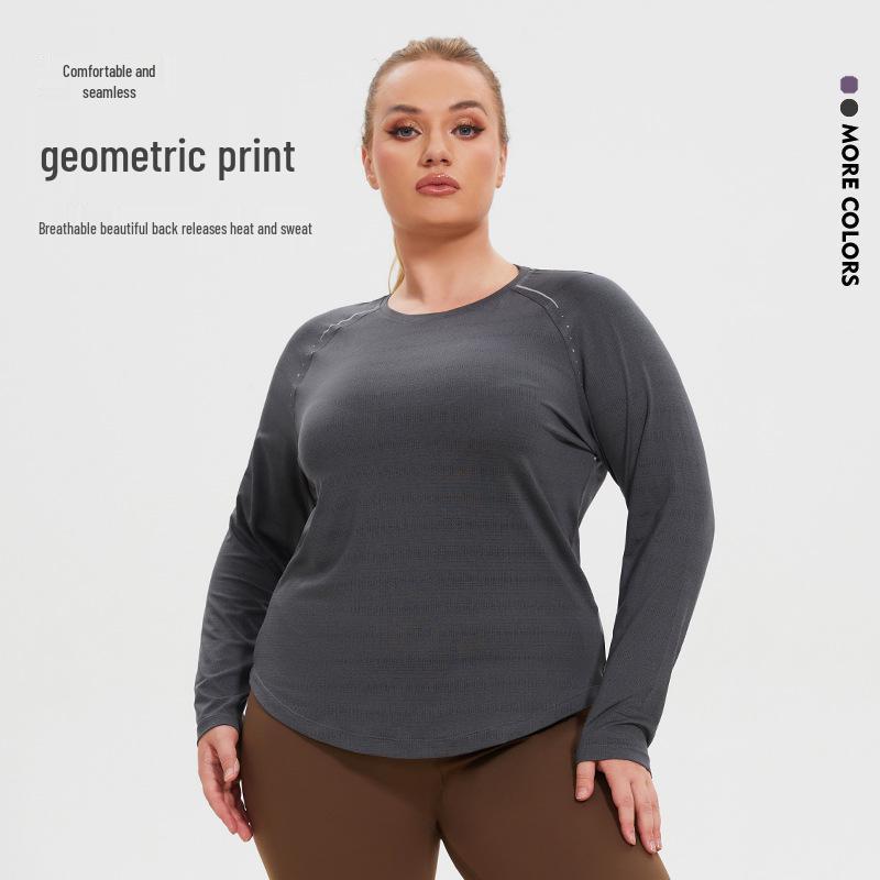 Plus Size Geometric Print Breathable Cycling & Yoga Sportswear for Women