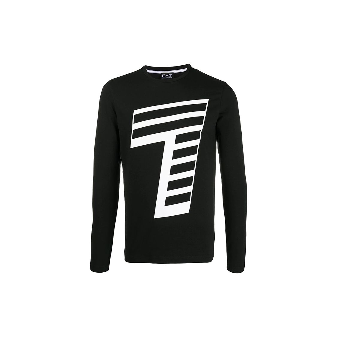 Emporio Armani EA7 Katoenen T-shirt met Micro Logo Print Korte Mouwen Heren tops Zwart 6HPT34-PJ3NZ-1200 M