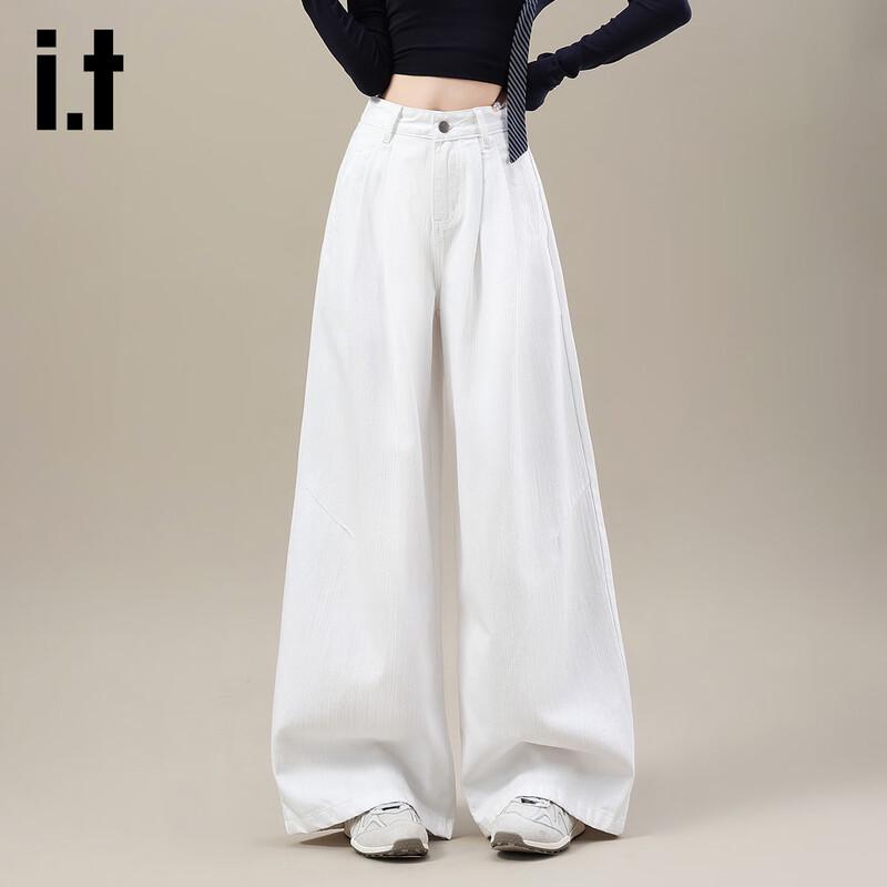 izzue it Women s High-Waist Straight-Leg Denim Pants S