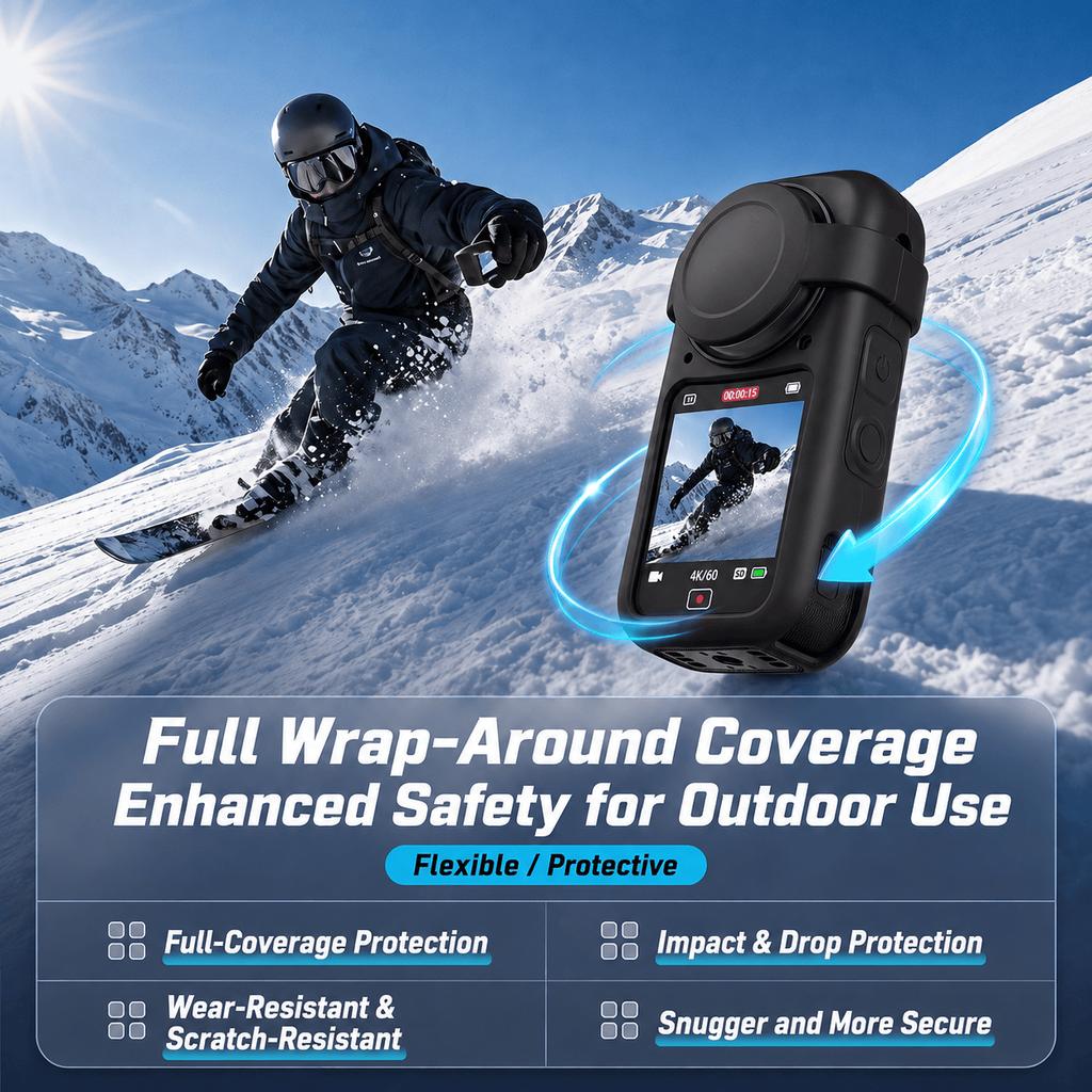 Silicone Protective Case for Insta161 X6 Camera Full Body Protector Anti-scratch Protective Cover with Lens Cap