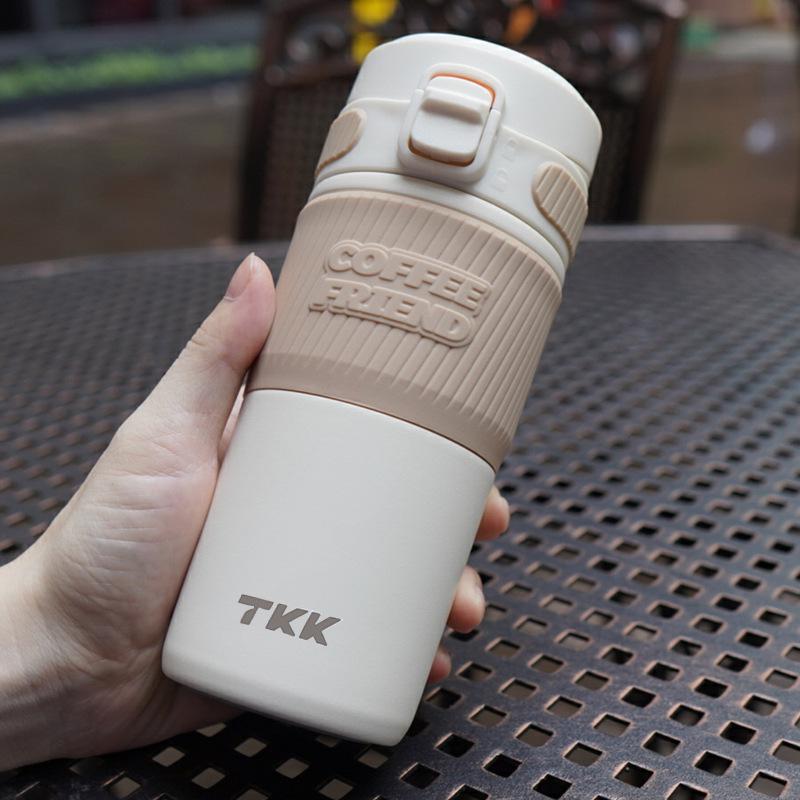 

TKK Изолированная дорожная кружка из нержавеющей стали большой вместимости для офиса и автомобиля - Стильная и портативная для женщин 450ml