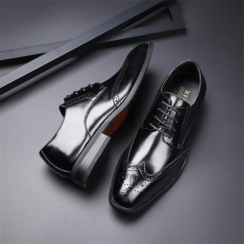 2024 Fashion Genuine Leather Men's New Spring Carved Brock Office Classic Brogue Shoes Formal Business Designer Casual Flats