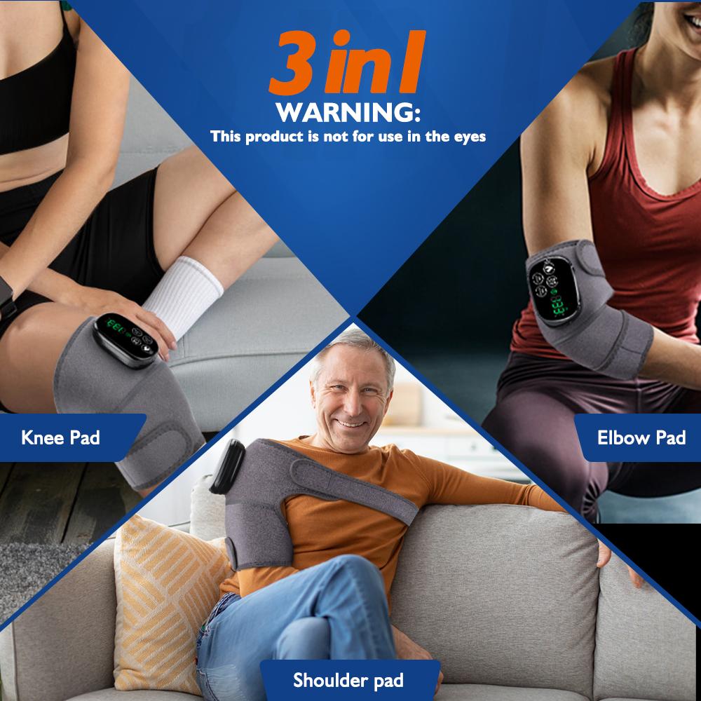 660 850nm Red Light 3 In 1 Thermal Knee Massager Shoulder Knee Elbow Heating Massage Support Brace Rechargeable Pad Muscle Relax