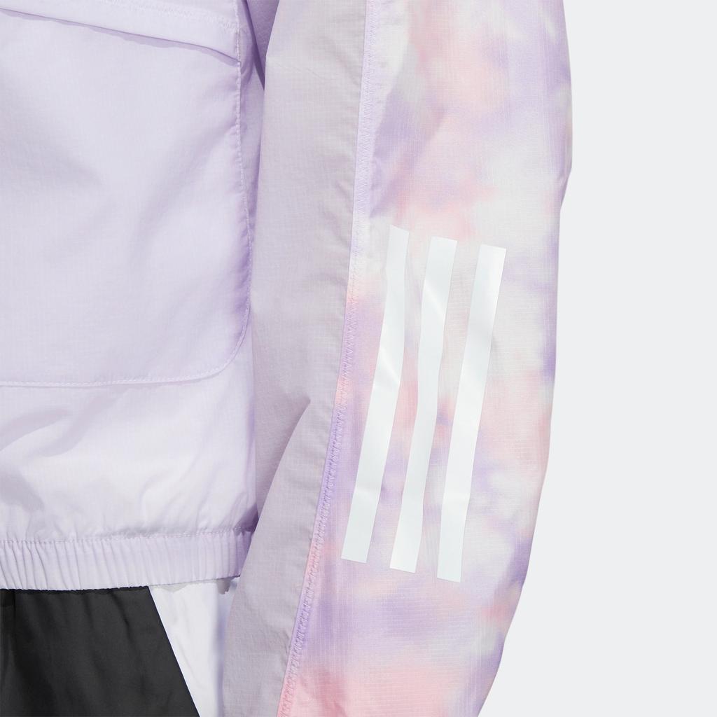 adidas Met Aop Tie-Dye Color Block Sports Hooded Jacket Women Jackets Light-Purple HI6827