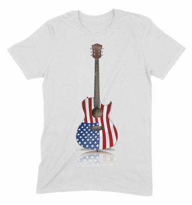 Stars And Stripes Acoustic Guitar Guitarist Unisex T-shirts