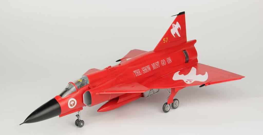 Platz/Italeri 1/48 Scale Swedish Air Force AJS37 Viggen Redviggen 10th Wing Disbandment Commemorative Paint Plastic Model TPA-21 Molded Color