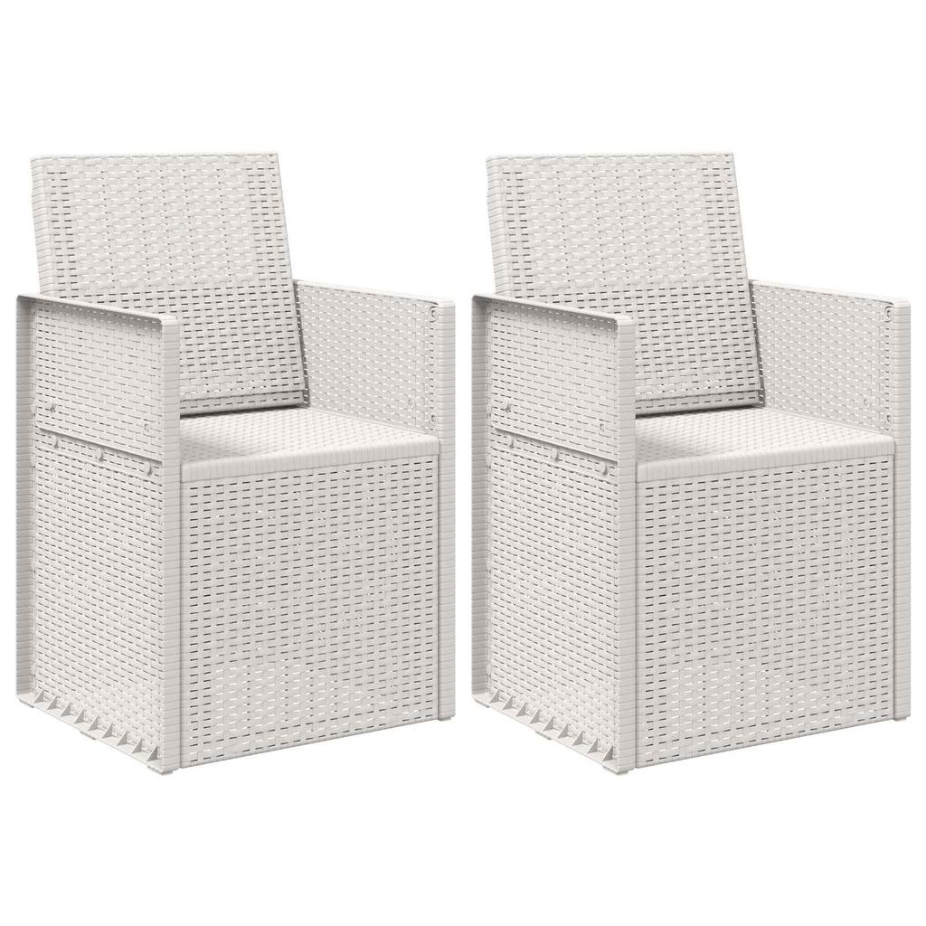 Garden Dining Chairs 2 pcs White PP