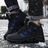 Winter Boots Men lace up high top Keep Warm Plush Non-slip Outdoor Hiking Ankle Boots Waterproof Sneakers Casual Men Shoes