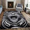 1PC Human Face Black and White Distorted Visual Abstract Art Carpet Rug for Bedroom Decor Playroom Living Room Sofa Mat Gifts