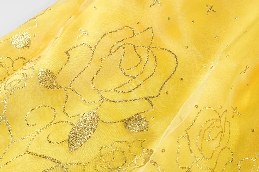 ReliBeauty Princess Halloween Costume for with Size 110 Dress, Girls, Accessories, Yellow,