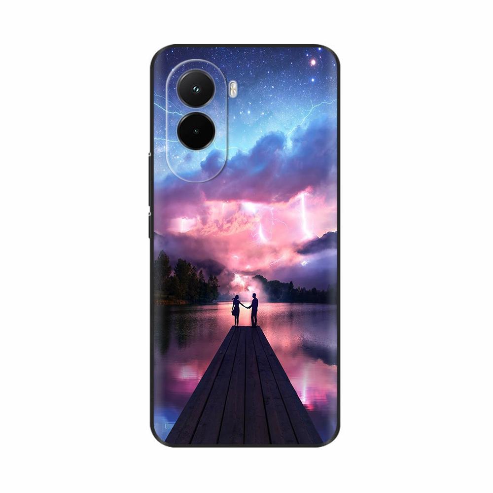For Xiaomi Poco M7 4G Case PocoM7 Coque Black Silicone TPU Soft Back Cover For Poco M7 4G Phone Case Cover Shockproof Shell Para