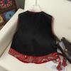 Women's Red Sleeveless Vest with Chinese Embroidery - Stylish & Versatile