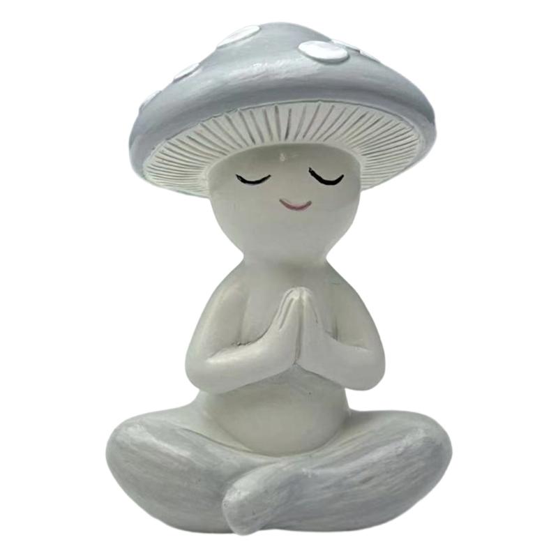 Miniature Meditations Mushroom Statue With Intricate Detail Ideal For Home Office Decoration and Garden Ornament Gift