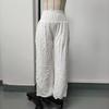 2026 Spring/Summer Women's Casual Loose Cotton Ruched Distressed Mid-rise Pants