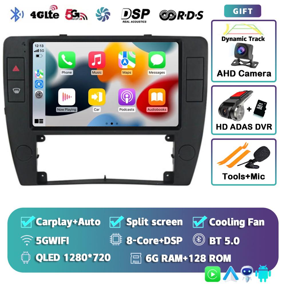 Android 14 Carplay Auto Car Radio For Volkswagen Passat B5 2000-2005 Multimedia Video Player GPS Stereo DSP Carplay No 2din DVD