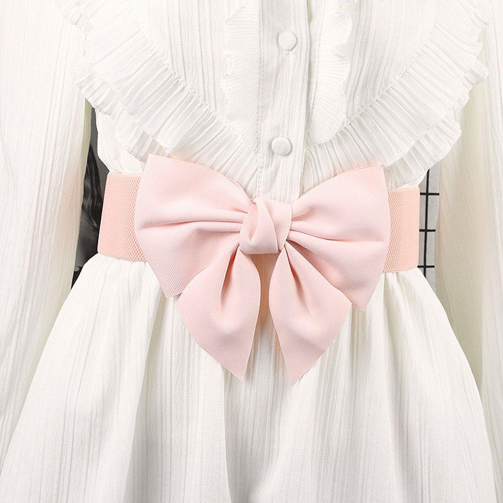 

Adjustable For Girls Vintage Elastic Dress Decoration Large Bow Women Waistbands Korean Belt
