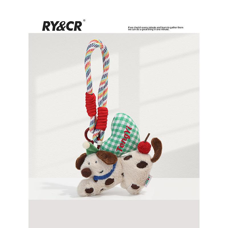 Cute Plush Puppy Keychain Cartoon Dog Bag Charm Couple Backpack Pendant Creative Gift