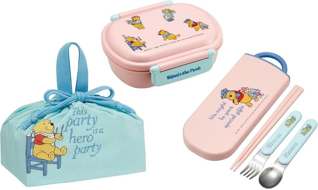 Skater Winnie the Pooh 25 Costume Antibacterial Dishwasher Safe Soft Lid Tight Lunch Oval 360ml Trio Set Lunch Drawstring Pooh Kids Set Box, Shape,