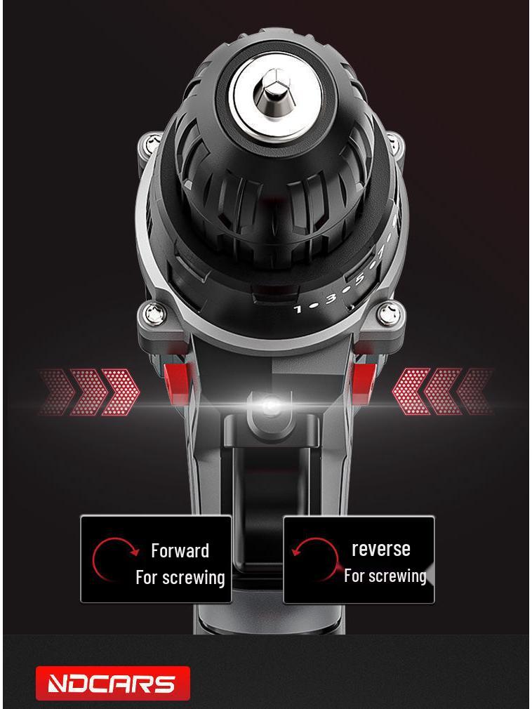 Dual Speed Industrial-Grade Cordless Impact Drill, Rechargeable Electric Screwdriver with Lithium Battery for Household and Multifunctional Use