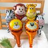 20Pcs/Set Cartoon Forest Animal Theme Hand-held Stick Aluminum Film Balloons for Kids Birthday Baby Shower Party Decoration