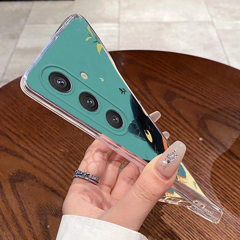 Für Samsung Galaxy S24 S24+ S24 Plus Hülle Samsung S24 Ultra Schalen Klare Silikon Weiche TPU Rückabdeckung Niedliche Hasen Katzen Handyhülle