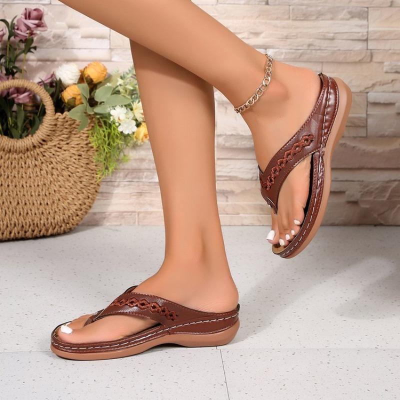 Women's Shoes Summer New Sandals Large Size Hollow Versatile Thick-soled Toe Cool Slippers Women