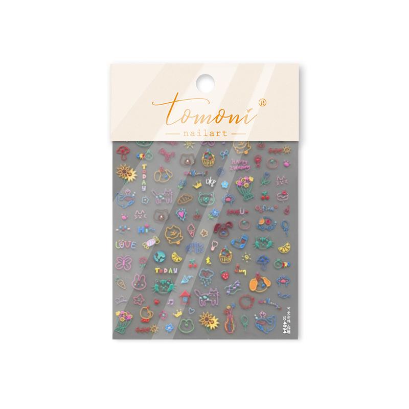 Autocolante de Unghii Tomoni Drăguțe 3D Embosate: Bestseller Accesorii Graffiti Papetărie Japoneză.