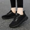 All black women's shoes spring and autumn mesh shoes women's breathable black sports shoes women's soft-soled running shoes casual couple shoes