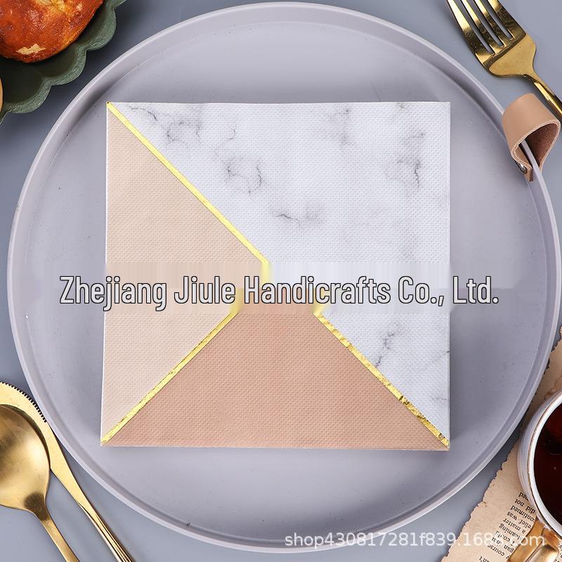 Gold & Silver Hot Stamped Happy Birthday Napkins for Party Decorations