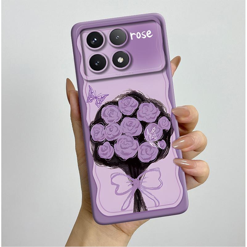 Shockproof Phone Case for Xiaomi Poco X6 Pro 5G Redmi K70E Pretty Butterfly Flowers Soft TPU Shell Poco X6Pro Bumper Back Cover