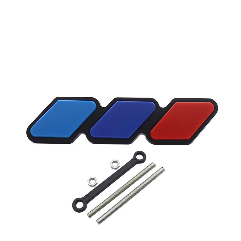 3 Colors Grille Badge Car Three-color National Flag Grille Emblem Mesh Slotted Grill Auto Badge Accessories