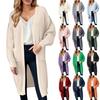 Women Fashionable Long Sleeve Loose Cardigan Sweater Coat with Pockets Plus Size