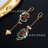 vintageEuropean and American Retro Chameleon Asymmetric Heart Tassel Earrings Elegant Light Luxury Earrings