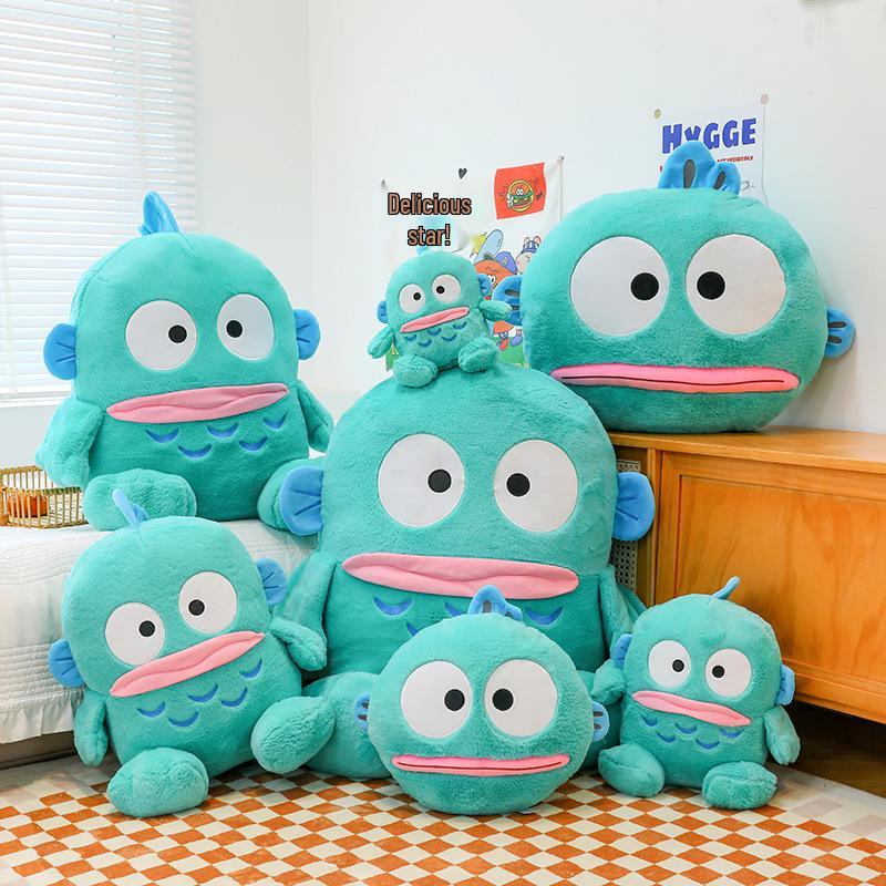

Merman Hanton Plush: Cute Goofy Blue-Green Ugly Fish Doll 80cm 1.5KG