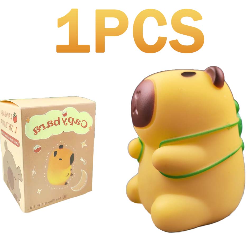 Wielokrotne kreskówkowe lampki nocne z kapibarą zapewniają komfortową atmosferę do snu, dobra lampka na dobranoc do wystroju pokoju dziecięcego