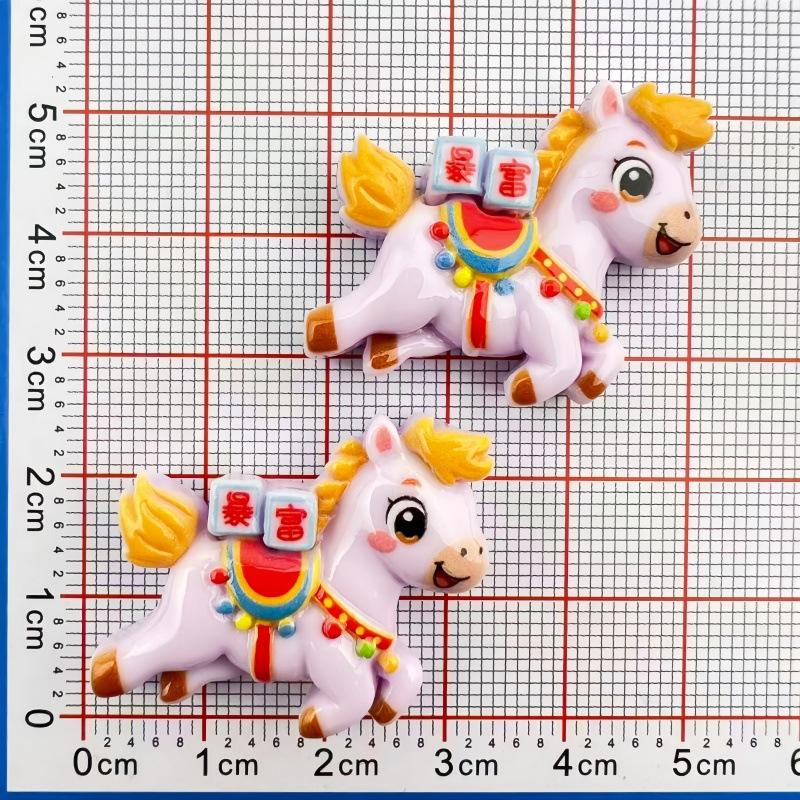 10Pcs Cartoon Diy Resin Accessories Cabochon Flatback Cute Cartoon Pony Embellishments For Diy Jewelry Making Decoration