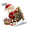 Waterproof PVC Window Film Christmas Cling Reindeer Decals and Santa Claus Static Seasonal Store Display